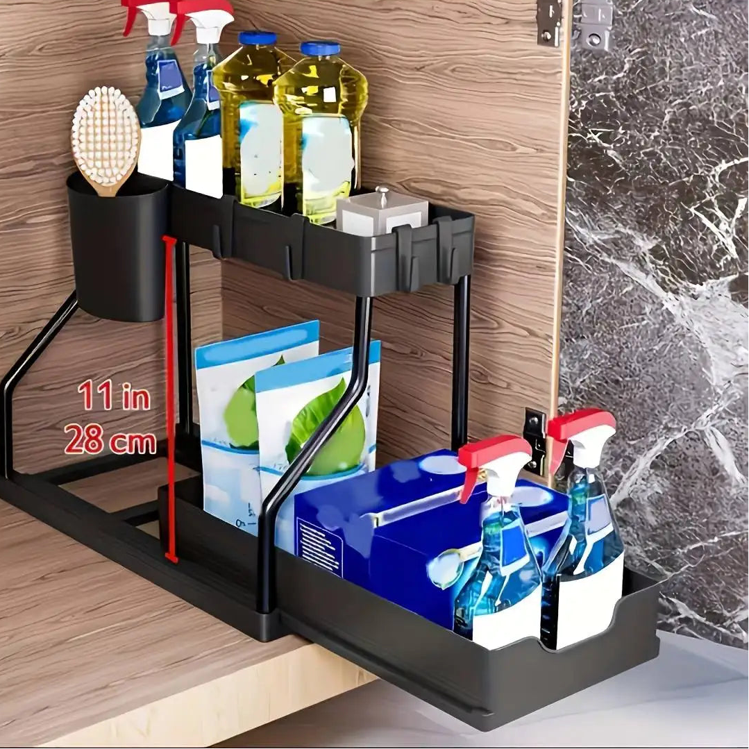 Under-Sink Sliding Storage Organizer