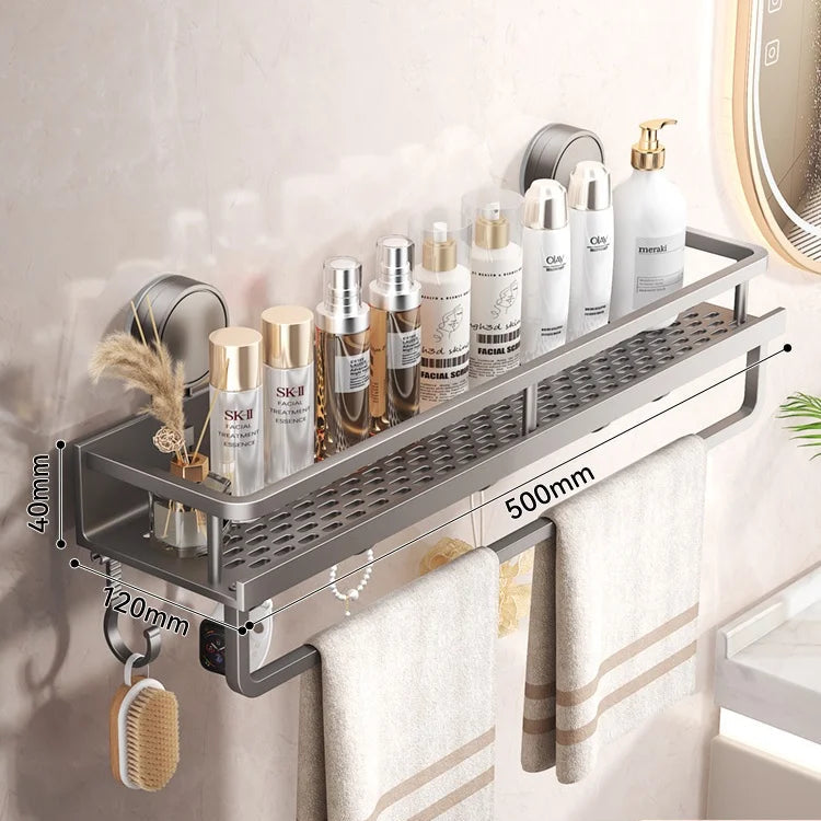 No-Drill Suction Cup Bathroom Shelf