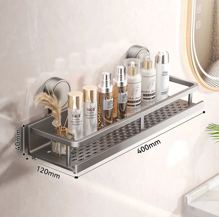 No-Drill Suction Cup Bathroom Shelf