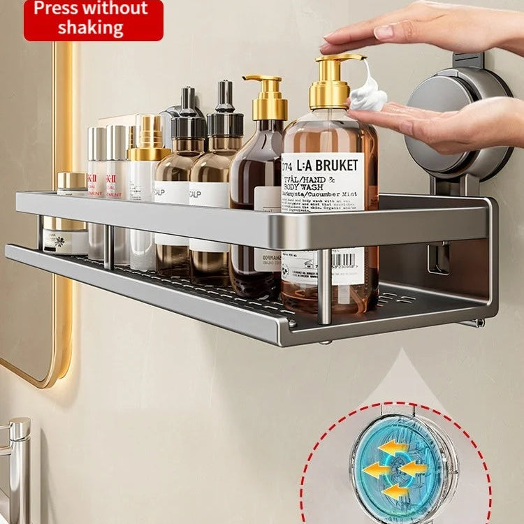 No-Drill Suction Cup Bathroom Shelf