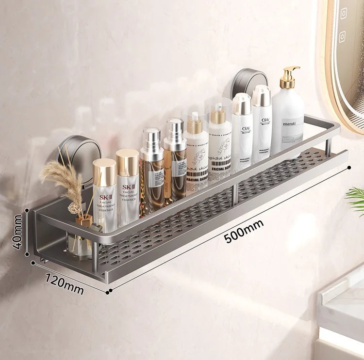 No-Drill Suction Cup Bathroom Shelf