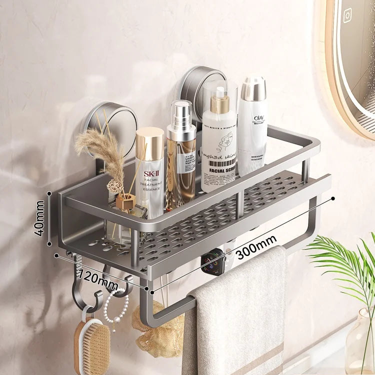 No-Drill Suction Cup Bathroom Shelf
