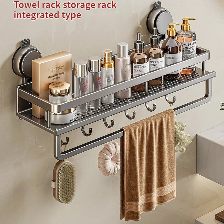 No-Drill Suction Cup Bathroom Shelf