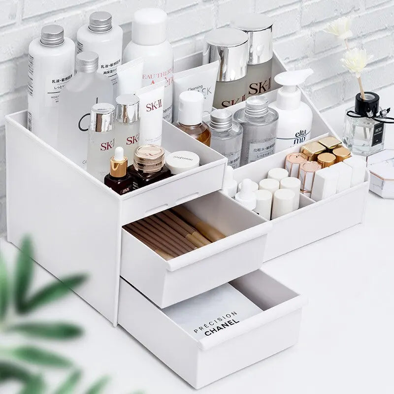 White Makeup Organizer Drawer